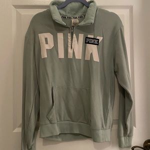 pink mint green quarter zip